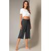 imageWiWi Viscose Capri Pants for Women Wide Leg Pajama with Pockets Soft Knit Lounge Sleep Pj Bottoms SXXLCharcoal Heather