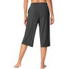 imageWiWi Viscose Capri Pants for Women Wide Leg Pajama with Pockets Soft Knit Lounge Sleep Pj Bottoms SXXLCharcoal Heather