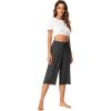 imageWiWi Viscose Capri Pants for Women Wide Leg Pajama with Pockets Soft Knit Lounge Sleep Pj Bottoms SXXLCharcoal Heather