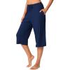 imageWiWi Viscose Capri Pants for Women Wide Leg Pajama with Pockets Soft Knit Lounge Sleep Pj Bottoms SXXLDark Blue
