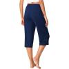 imageWiWi Viscose Capri Pants for Women Wide Leg Pajama with Pockets Soft Knit Lounge Sleep Pj Bottoms SXXLDark Blue