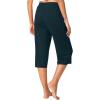 imageWiWi Viscose Capri Pants for Women Wide Leg Pajama with Pockets Soft Knit Lounge Sleep Pj Bottoms SXXLDark Bluish Green
