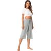 imageWiWi Viscose Capri Pants for Women Wide Leg Pajama with Pockets Soft Knit Lounge Sleep Pj Bottoms SXXLHeather Grey
