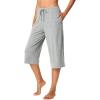 imageWiWi Viscose Capri Pants for Women Wide Leg Pajama with Pockets Soft Knit Lounge Sleep Pj Bottoms SXXLHeather Grey