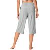 imageWiWi Viscose Capri Pants for Women Wide Leg Pajama with Pockets Soft Knit Lounge Sleep Pj Bottoms SXXLHeather Grey