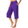 imageWiWi Viscose Capri Pants for Women Wide Leg Pajama with Pockets Soft Knit Lounge Sleep Pj Bottoms SXXLLilac