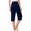 imageWiWi Viscose Capri Pants for Women Wide Leg Pajama with Pockets Soft Knit Lounge Sleep Pj Bottoms SXXLNavy