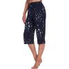 imageWiWi Viscose Capri Pants for Women Wide Leg Pajama with Pockets Soft Knit Lounge Sleep Pj Bottoms SXXLNavy Stars