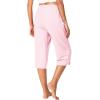 imageWiWi Viscose Capri Pants for Women Wide Leg Pajama with Pockets Soft Knit Lounge Sleep Pj Bottoms SXXLPink
