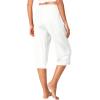 imageWiWi Viscose Capri Pants for Women Wide Leg Pajama with Pockets Soft Knit Lounge Sleep Pj Bottoms SXXLPure White