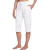 imageWiWi Viscose Capri Pants for Women Wide Leg Pajama with Pockets Soft Knit Lounge Sleep Pj Bottoms SXXLWhite Stars