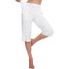 imageWiWi Viscose Capri Pants for Women Wide Leg Pajama with Pockets Soft Knit Lounge Sleep Pj Bottoms SXXLWhite Stars