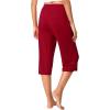 imageWiWi Viscose Capri Pants for Women Wide Leg Pajama with Pockets Soft Knit Lounge Sleep Pj Bottoms SXXLWine Red