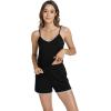 imageWiWi Viscose from Bamboo Cami Top Pajama Set for Women Sleeveless Tops with Shorts Pjs Sets SXXLBlack