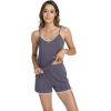 imageWiWi Viscose from Bamboo Cami Top Pajama Set for Women Sleeveless Tops with Shorts Pjs Sets SXXLDark Grey