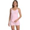 imageWiWi Viscose from Bamboo Cami Top Pajama Set for Women Sleeveless Tops with Shorts Pjs Sets SXXLPink
