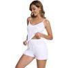 imageWiWi Viscose from Bamboo Cami Top Pajama Set for Women Sleeveless Tops with Shorts Pjs Sets SXXLPure White