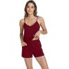 imageWiWi Viscose from Bamboo Cami Top Pajama Set for Women Sleeveless Tops with Shorts Pjs Sets SXXLWine