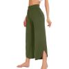 imageWiWi Viscose from Bamboo Pajama Bottoms Wide Leg Capri Pj Pants for Women Soft Lounge High Waist Cool Sweatpants SXXLArmy Green