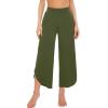 imageWiWi Viscose from Bamboo Pajama Bottoms Wide Leg Capri Pj Pants for Women Soft Lounge High Waist Cool Sweatpants SXXLArmy Green