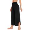 imageWiWi Viscose from Bamboo Pajama Bottoms Wide Leg Capri Pj Pants for Women Soft Lounge High Waist Cool Sweatpants SXXLBlack