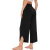 imageWiWi Viscose from Bamboo Pajama Bottoms Wide Leg Capri Pj Pants for Women Soft Lounge High Waist Cool Sweatpants SXXLBlack