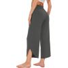 imageWiWi Viscose from Bamboo Pajama Bottoms Wide Leg Capri Pj Pants for Women Soft Lounge High Waist Cool Sweatpants SXXLCharcoal