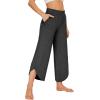 imageWiWi Viscose from Bamboo Pajama Bottoms Wide Leg Capri Pj Pants for Women Soft Lounge High Waist Cool Sweatpants SXXLCharcoal Heather