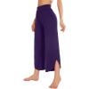 imageWiWi Viscose from Bamboo Pajama Bottoms Wide Leg Capri Pj Pants for Women Soft Lounge High Waist Cool Sweatpants SXXLDark Purple