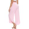 imageWiWi Viscose from Bamboo Pajama Bottoms Wide Leg Capri Pj Pants for Women Soft Lounge High Waist Cool Sweatpants SXXLPink