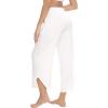 imageWiWi Viscose from Bamboo Pajama Bottoms Wide Leg Capri Pj Pants for Women Soft Lounge High Waist Cool Sweatpants SXXLRaw White