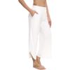 imageWiWi Viscose from Bamboo Pajama Bottoms Wide Leg Capri Pj Pants for Women Soft Lounge High Waist Cool Sweatpants SXXLRaw White