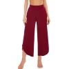 imageWiWi Viscose from Bamboo Pajama Bottoms Wide Leg Capri Pj Pants for Women Soft Lounge High Waist Cool Sweatpants SXXLWine Red
