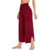 imageWiWi Viscose from Bamboo Pajama Bottoms Wide Leg Capri Pj Pants for Women Soft Lounge High Waist Cool Sweatpants SXXLWine Red