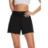 imageWiWi Viscose from Bamboo Pajama Shorts for Women Soft Sleep Boxers High Waisted Lounge Short Pj Bottoms SXXLBlack
