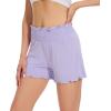imageWiWi Viscose from Bamboo Pajama Shorts for Women Soft Sleep Boxers High Waisted Lounge Short Pj Bottoms SXXLTaro Purple