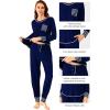 imageWiWi Viscose from Bamboo Pajamas Set for Women Long Sleeve Sleepwear Soft Loungewear Pjs Jogger Pants Lounge Sets SXXLAnavy