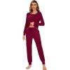 imageWiWi Viscose from Bamboo Pajamas Set for Women Long Sleeve Sleepwear Soft Loungewear Pjs Jogger Pants Lounge Sets SXXLAwine
