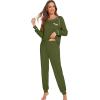 imageWiWi Viscose from Bamboo Pajamas Set for Women Long Sleeve Sleepwear Soft Loungewear Pjs Jogger Pants Lounge Sets SXXLBarmy Green