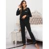 imageWiWi Viscose from Bamboo Pajamas Set for Women Long Sleeve Sleepwear Soft Loungewear Pjs Jogger Pants Lounge Sets SXXLBblack