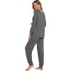 imageWiWi Viscose from Bamboo Pajamas Set for Women Long Sleeve Sleepwear Soft Loungewear Pjs Jogger Pants Lounge Sets SXXLBdark Heather Grey