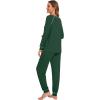 imageWiWi Viscose from Bamboo Pajamas Set for Women Long Sleeve Sleepwear Soft Loungewear Pjs Jogger Pants Lounge Sets SXXLBdeep Green