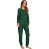 imageWiWi Viscose from Bamboo Pajamas Set for Women Long Sleeve Sleepwear Soft Loungewear Pjs Jogger Pants Lounge Sets SXXLBdeep Green