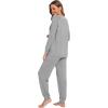 imageWiWi Viscose from Bamboo Pajamas Set for Women Long Sleeve Sleepwear Soft Loungewear Pjs Jogger Pants Lounge Sets SXXLBheather Grey