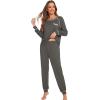 imageWiWi Viscose from Bamboo Pajamas Set for Women Long Sleeve Sleepwear Soft Loungewear Pjs Jogger Pants Lounge Sets SXXLBiron Grey