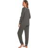 imageWiWi Viscose from Bamboo Pajamas Set for Women Long Sleeve Sleepwear Soft Loungewear Pjs Jogger Pants Lounge Sets SXXLBiron Grey