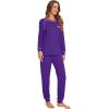 imageWiWi Viscose from Bamboo Pajamas Set for Women Long Sleeve Sleepwear Soft Loungewear Pjs Jogger Pants Lounge Sets SXXLBlilac