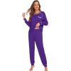 imageWiWi Viscose from Bamboo Pajamas Set for Women Long Sleeve Sleepwear Soft Loungewear Pjs Jogger Pants Lounge Sets SXXLBlilac