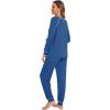 imageWiWi Viscose from Bamboo Pajamas Set for Women Long Sleeve Sleepwear Soft Loungewear Pjs Jogger Pants Lounge Sets SXXLBprussian Blue