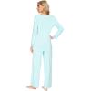 imageWiWi Viscose from Bamboo Pajamas Sets for Women Long Sleeve Sleepwear Soft V Neck Top with Pants Plus Size Pjs S4XAaqua